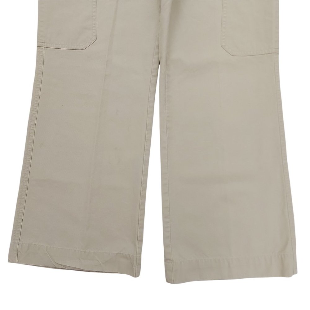 Banana Republic Pants Womens Small Beige Zip Pockets Low Rise Straight Cotton - Picture 4 of 10